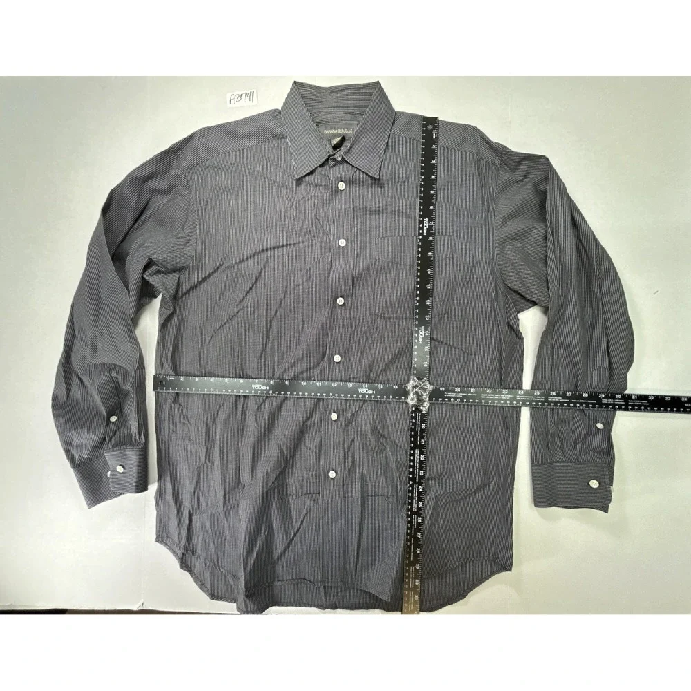 Banana Republic check dress shirt Men's size Large‎ black
